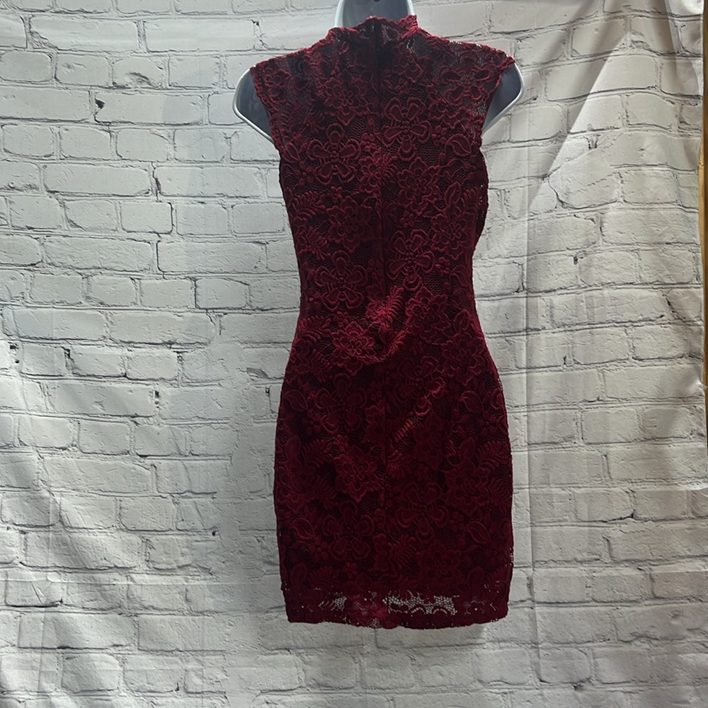 H&M, burgundy lace, womens dress - Picture 4 of 6